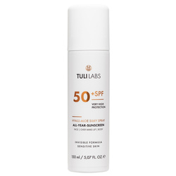 TULI LABS mgiełka ochronna SPF50 UV do twarzy, ciała i makijażu – 150ml XXL