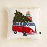 Świąteczna poduszka dekoracyjna Świąteczny Samochód z Choinką