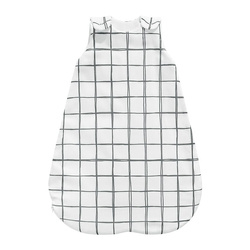 Bambusowy śpiworek na lato 0-6 miesięcy biały KRATKA