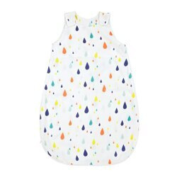 Bambusowy śpiworek na lato 0-6 miesięcy biały Drops