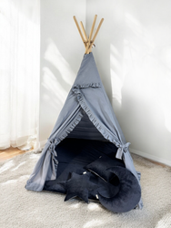 Tipi - zestaw niebieski (tipi + mata + 3 poduszki)