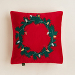 Świąteczna poduszka dekoracyjna Świąteczny Wieniec - Czerwona