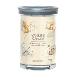 YANKEE CANDLE Soft Wool & Amber tumbler z 2 knotami